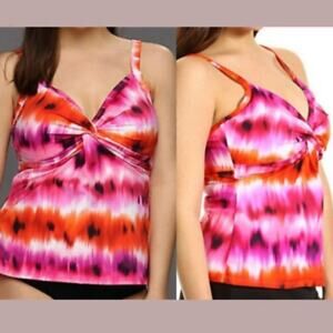 Miraclesuit Pink Underwire Tankini Top Size 8